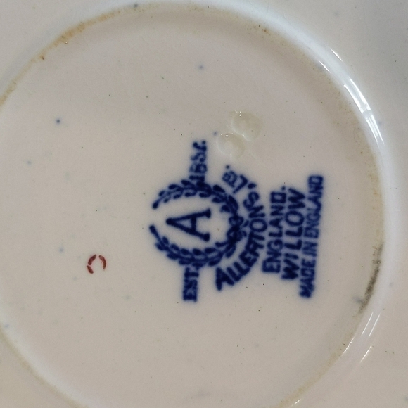 Albertsons Willow England Blue Delft Saucer Plate Oriental Scene - Picture 5 of 6